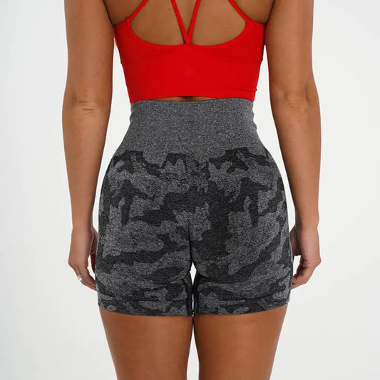 Chic Camo Jacquard Active Shorts