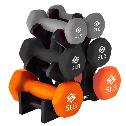 Color Flex 20lb Neoprene Dumbbell Set with Stand
